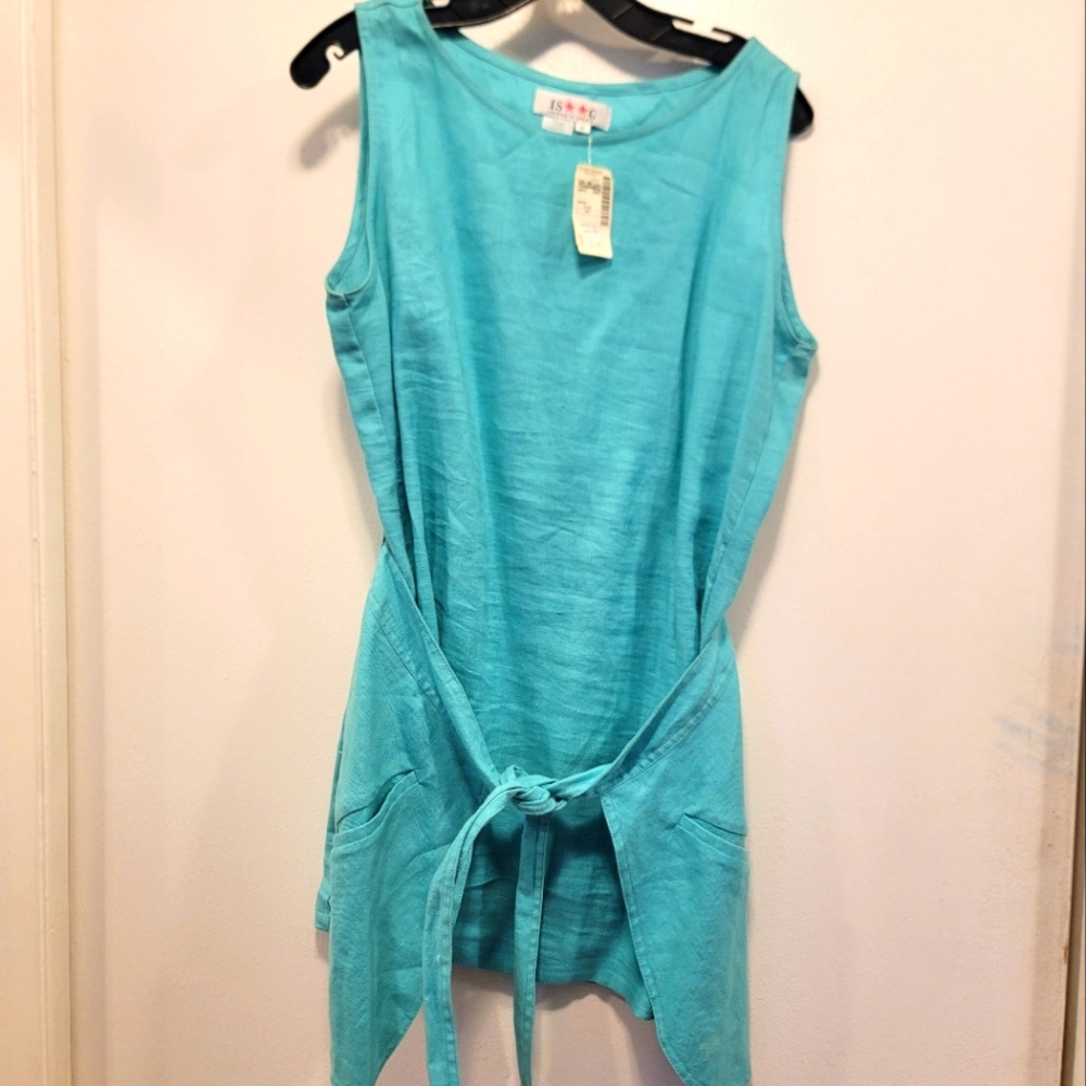 *Isaac Mizrahi* Linen wrap dress